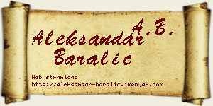Aleksandar Baralić vizit kartica